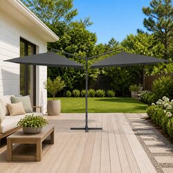 Ideal Double Parasol Umbrella for Outdoor Gatherings 250x250 cm