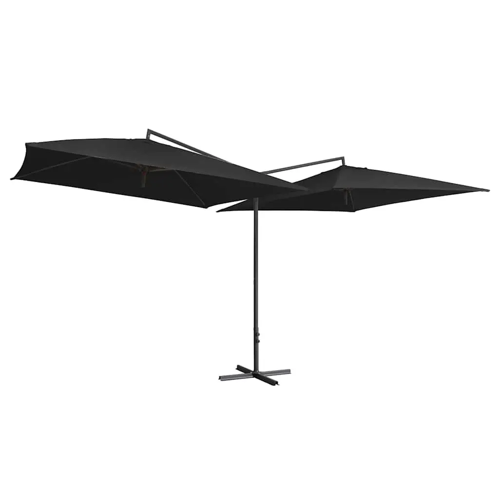 Double Parasol Outdoor Umbrella Polyester 250x250 cm Black
