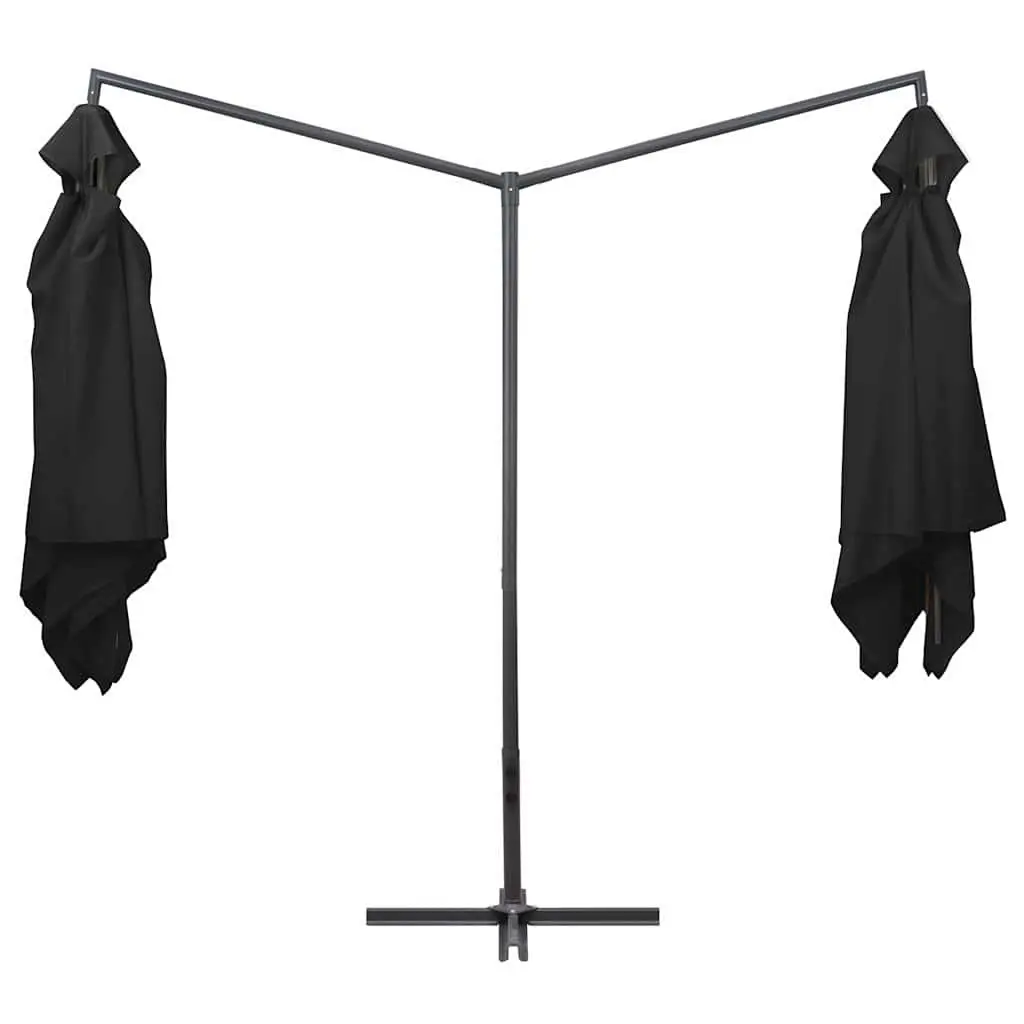 Double Parasol Outdoor Umbrella Polyester 250x250 cm Black