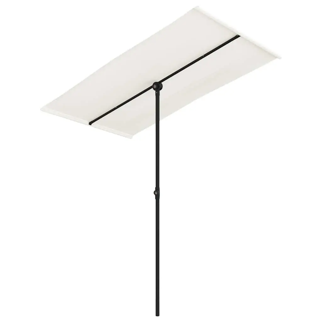 Garden Parasol UV Protective Polyester 180x110cm Rotating Canopy White