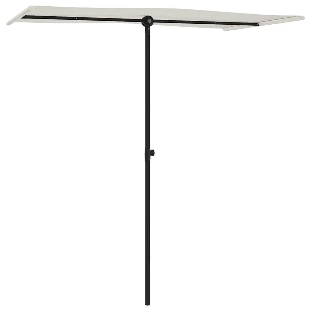 Garden Parasol UV Protective Polyester 180x110cm Rotating Canopy White
