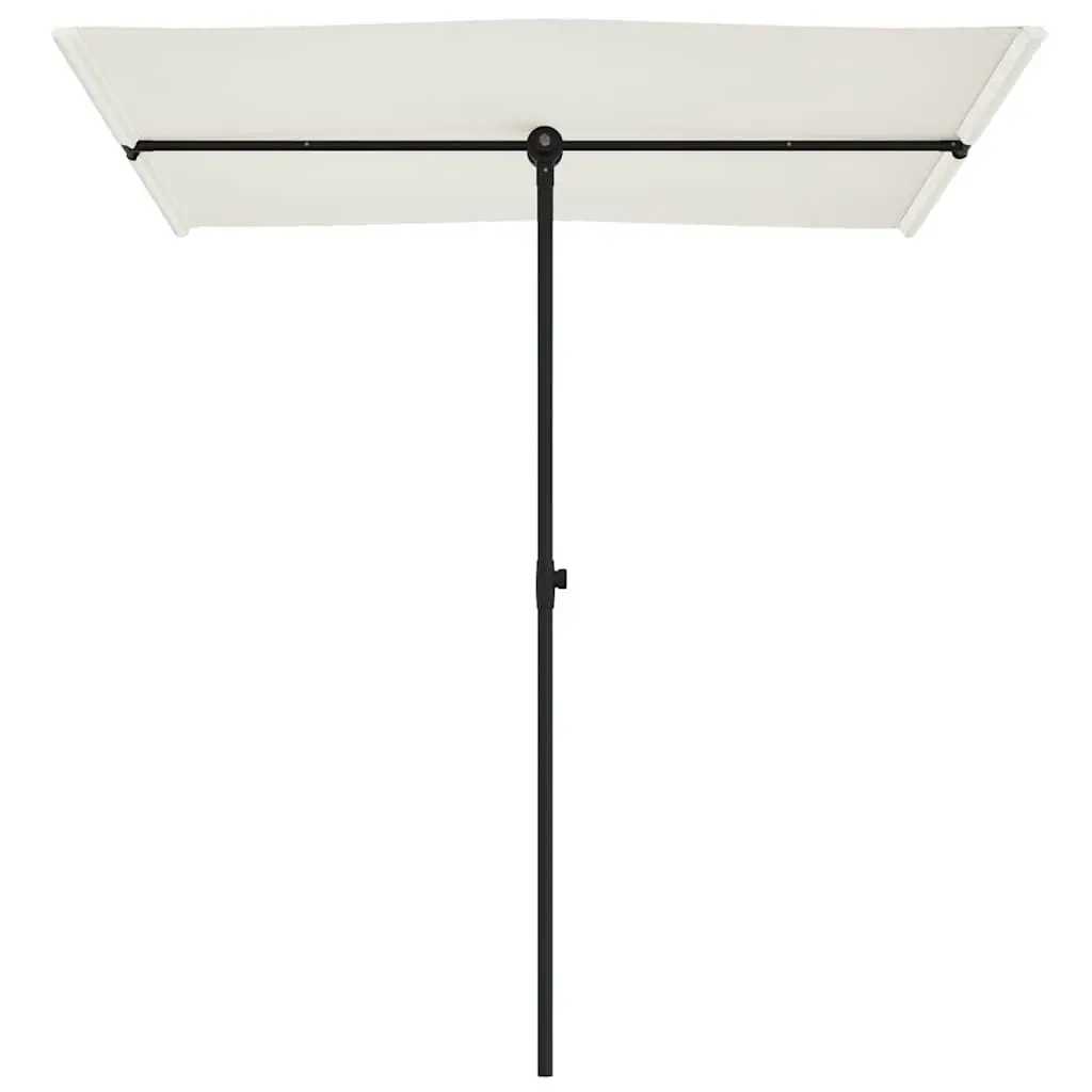 Garden Parasol UV Protective Polyester 180x110cm Rotating Canopy White