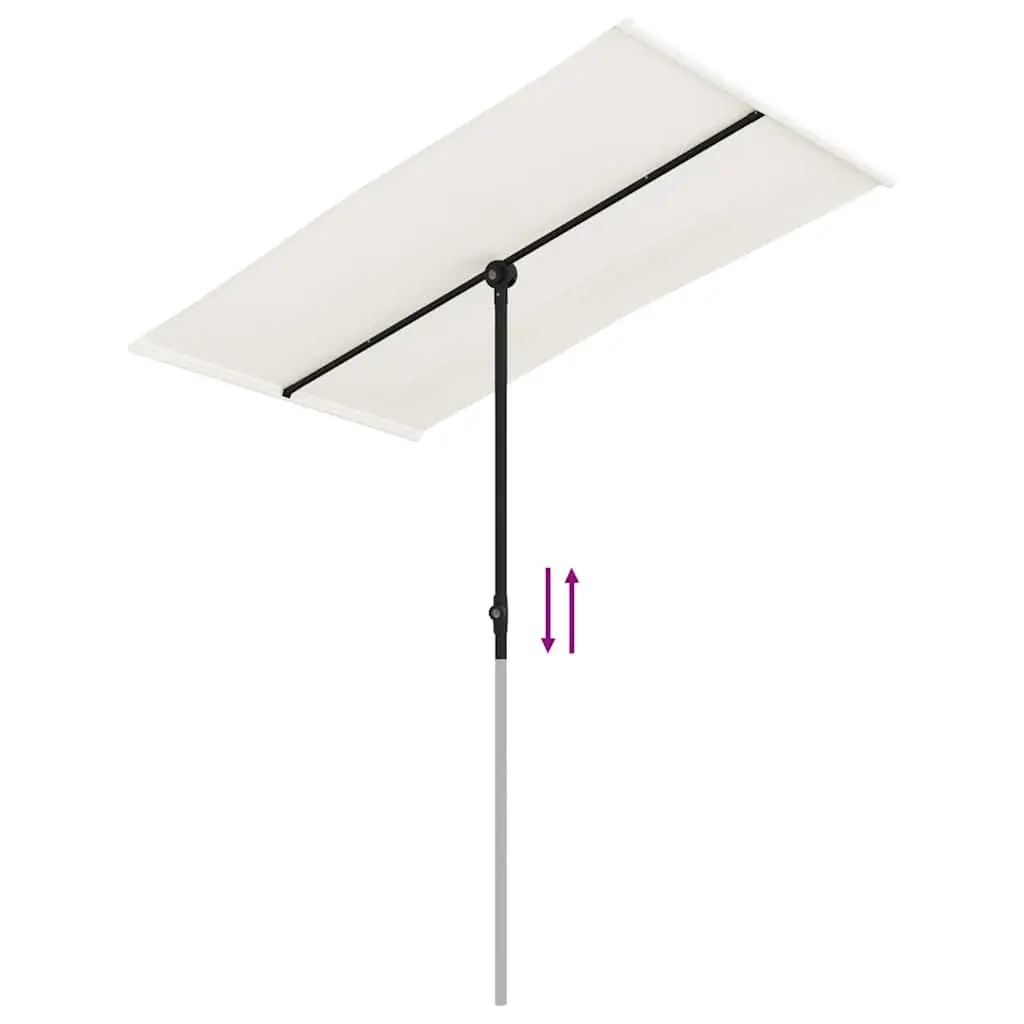Garden Parasol UV Protective Polyester 180x110cm Rotating Canopy White