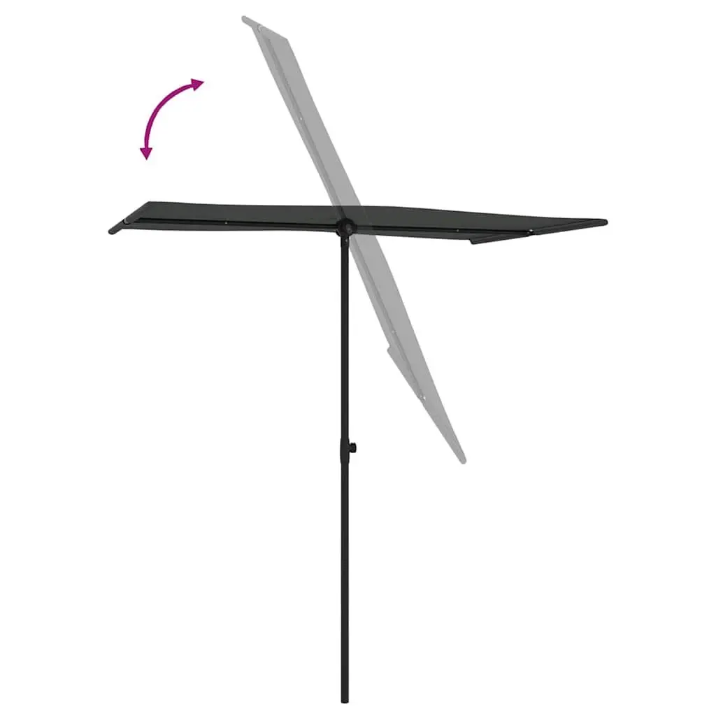 Garden Parasol Aluminium 180x110cm Anthracite Rotating Canopy