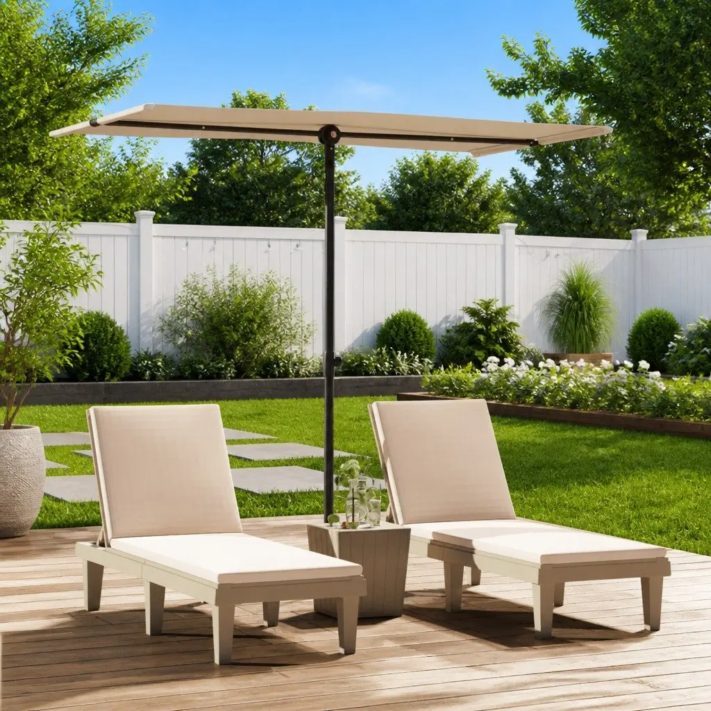 Garden Parasol Rotating Cantilever Umbrella Aluminium 180x110cm Taupe