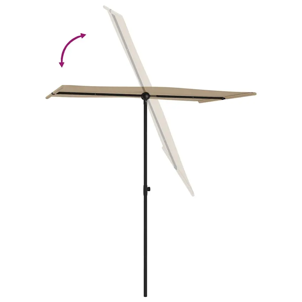 Garden Parasol Rotating Cantilever Umbrella Aluminium 180x110cm Taupe