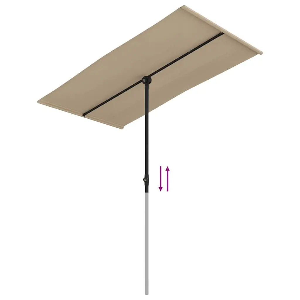 Garden Parasol Rotating Cantilever Umbrella Aluminium 180x110cm Taupe