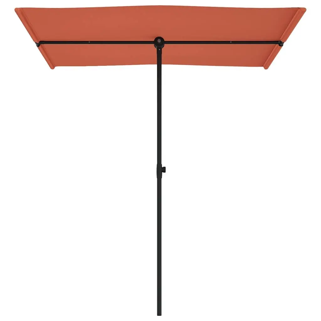 Garden Parasol Aluminium 180x110cm Brown UV Protection Rotating Canopy