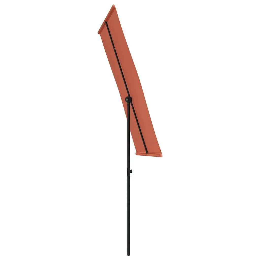 Garden Parasol Aluminium 180x110cm Brown UV Protection Rotating Canopy