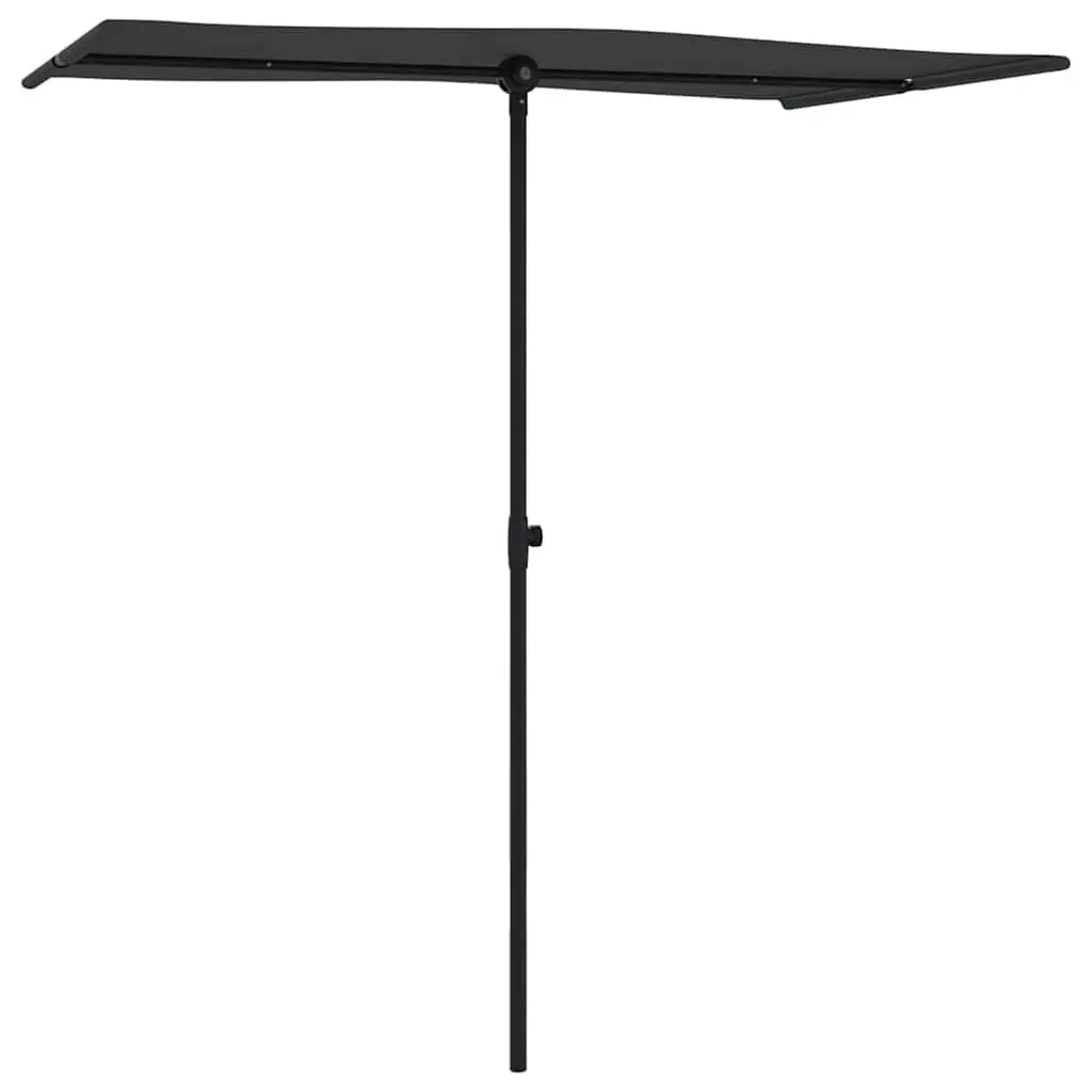 Garden Parasol Aluminium Pole 180x110cm Black