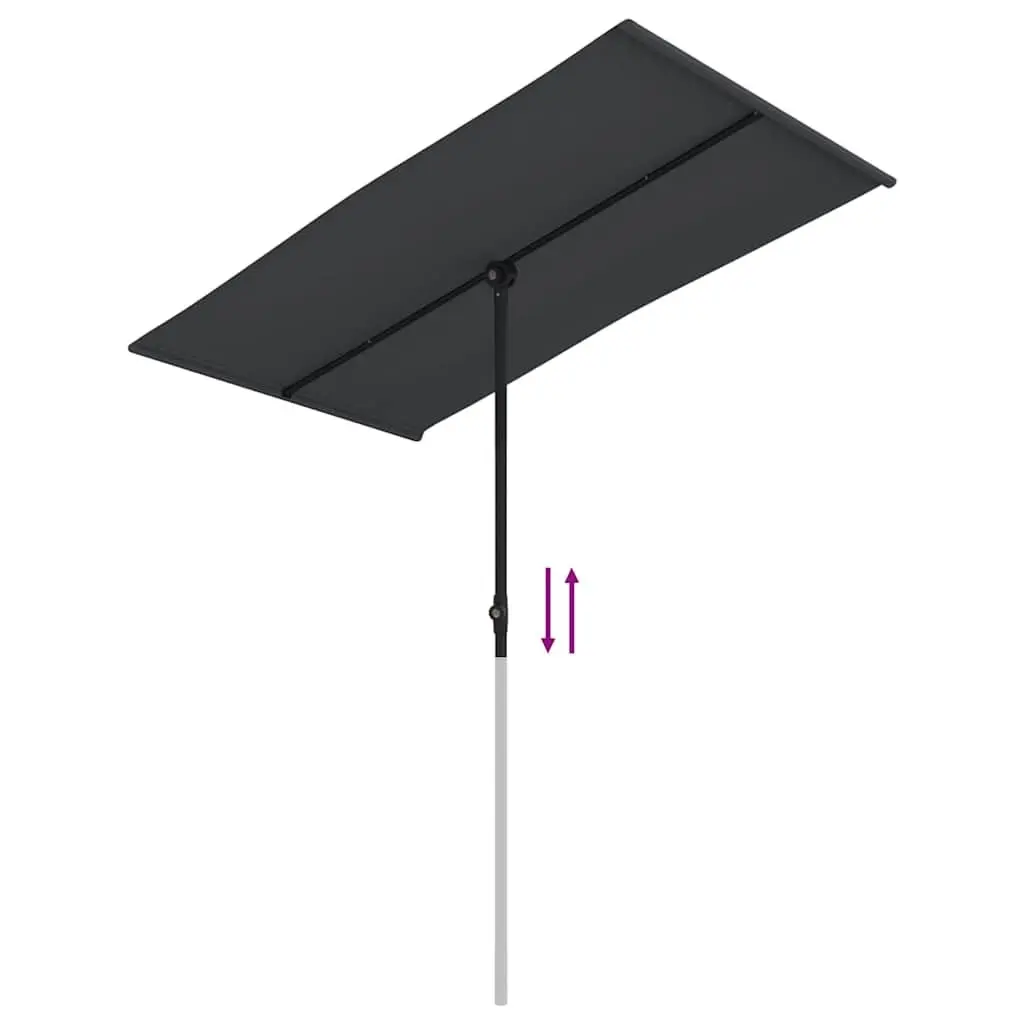 Garden Parasol Aluminium Pole 180x110cm Black