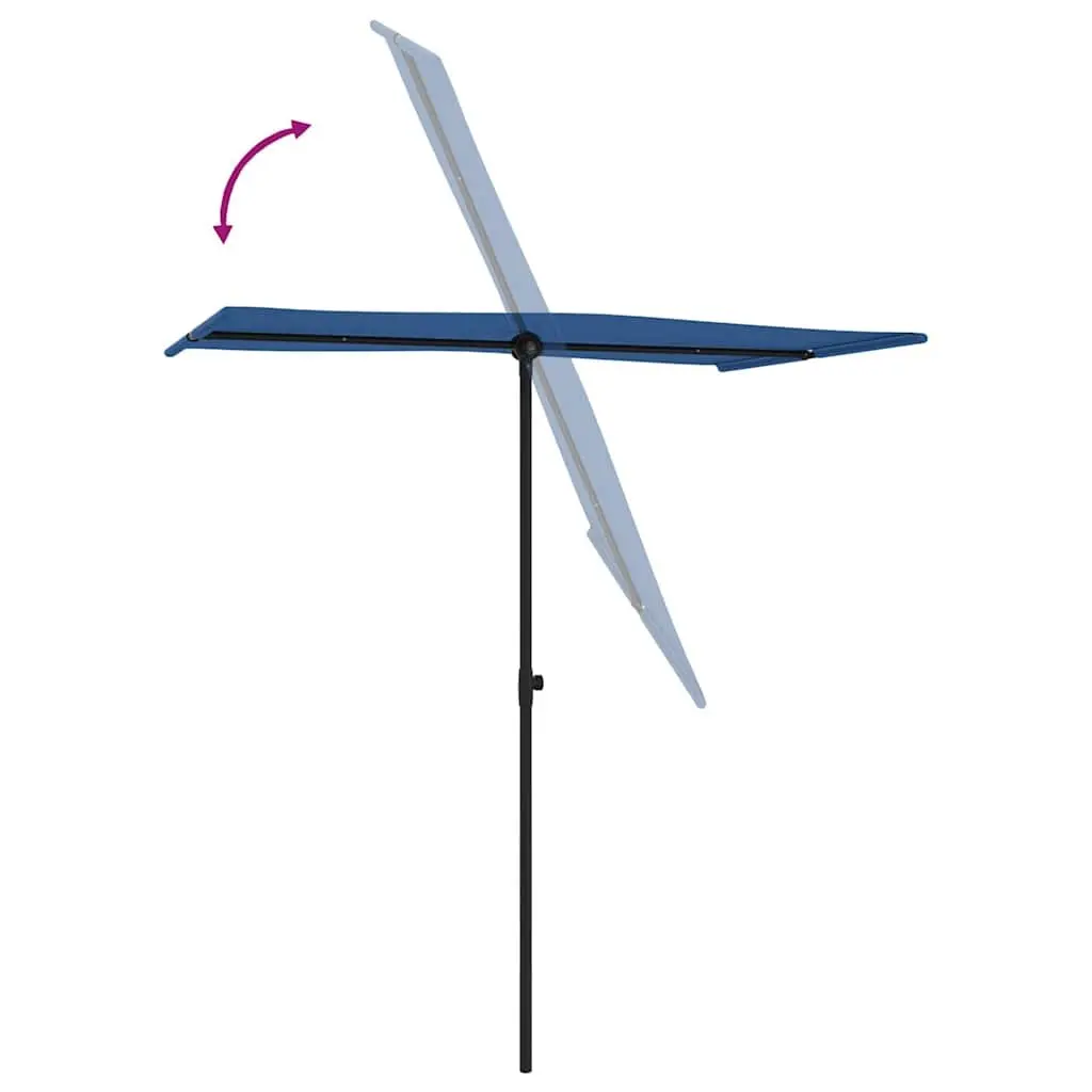 Garden Parasol Umbrella Polyester 180x110 cm Azure Blue