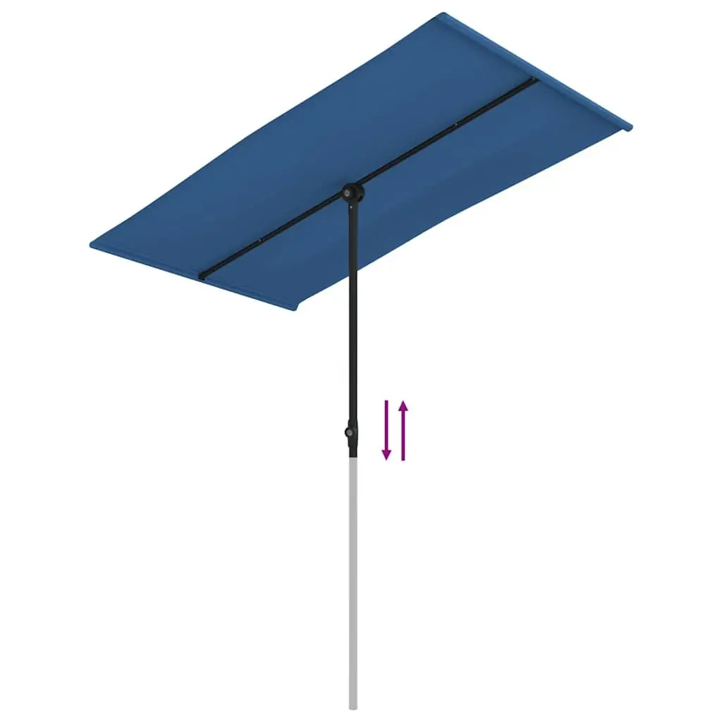 Garden Parasol Umbrella Polyester 180x110 cm Azure Blue