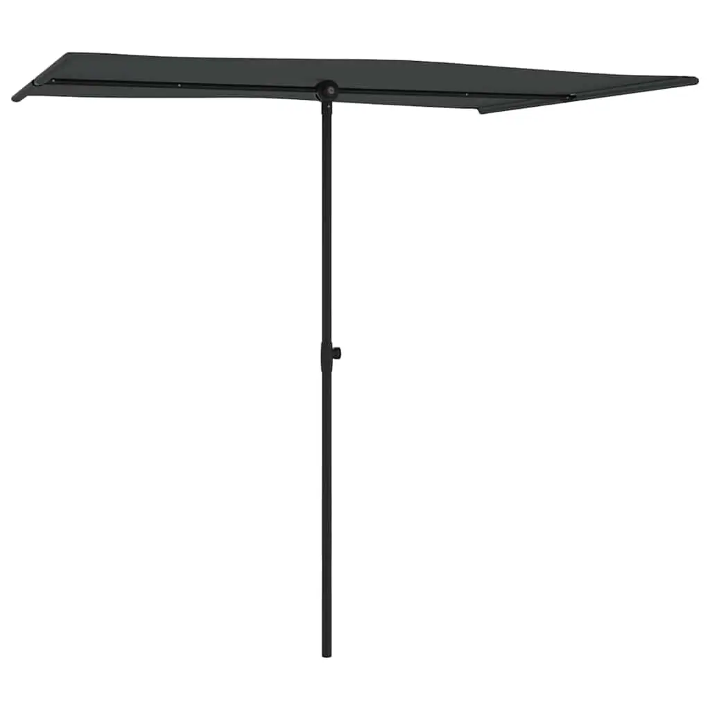 Garden Parasol Outdoor Umbrella Polyester 2x1.5m Anthracite