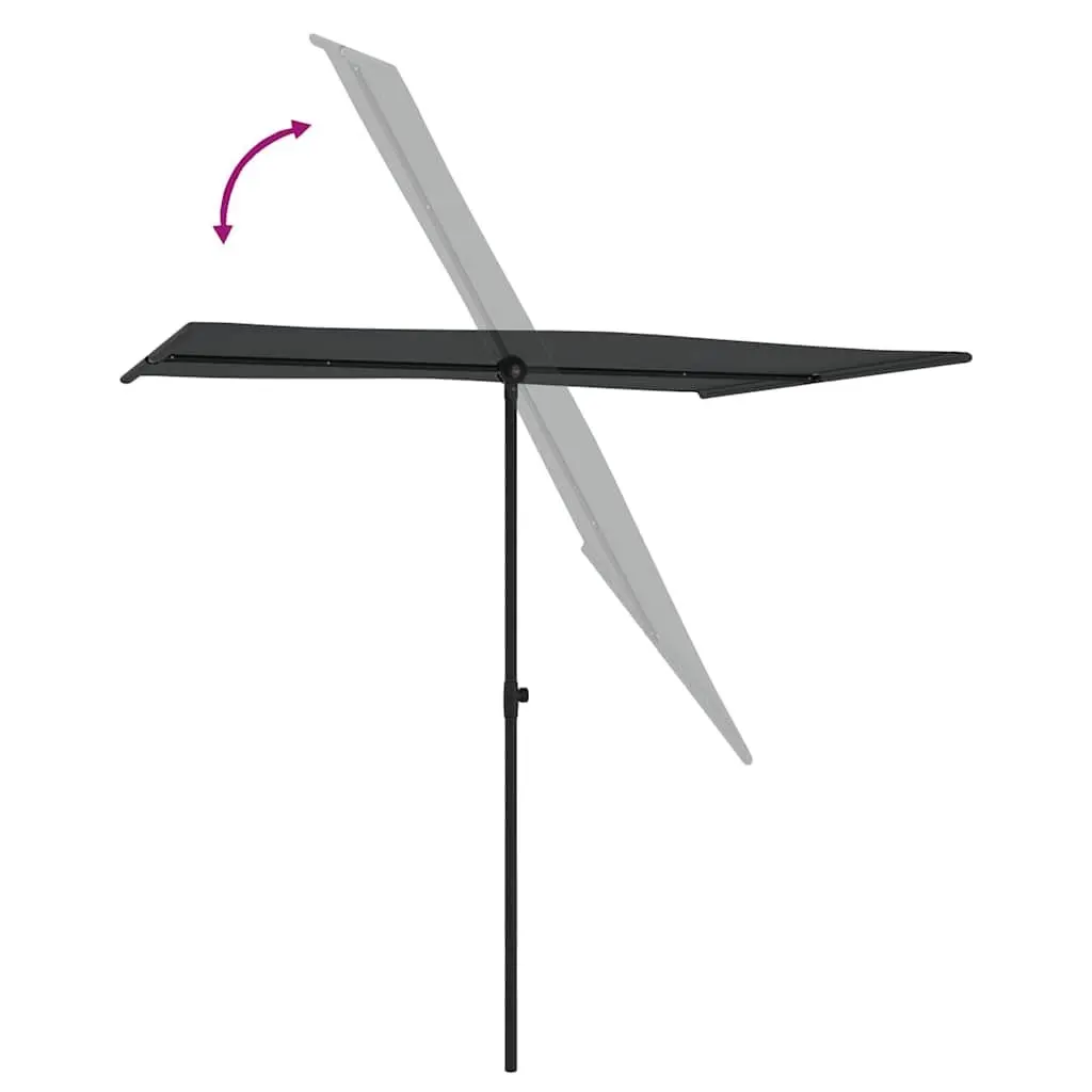 Garden Parasol Outdoor Umbrella Polyester 2x1.5m Anthracite