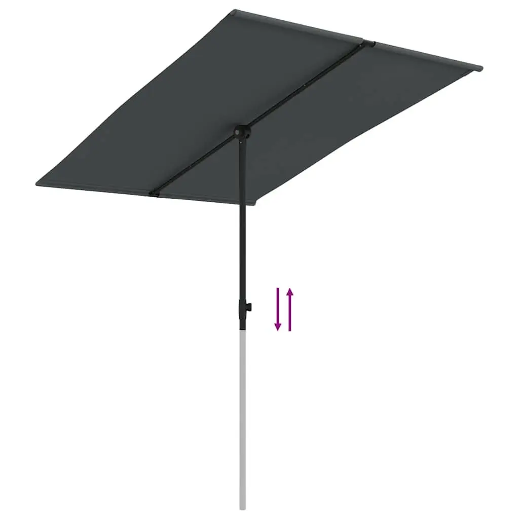 Garden Parasol Outdoor Umbrella Polyester 2x1.5m Anthracite