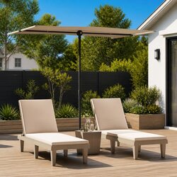 Practical Garden Parasol for Outdoor Use 2x1.5m Taupe