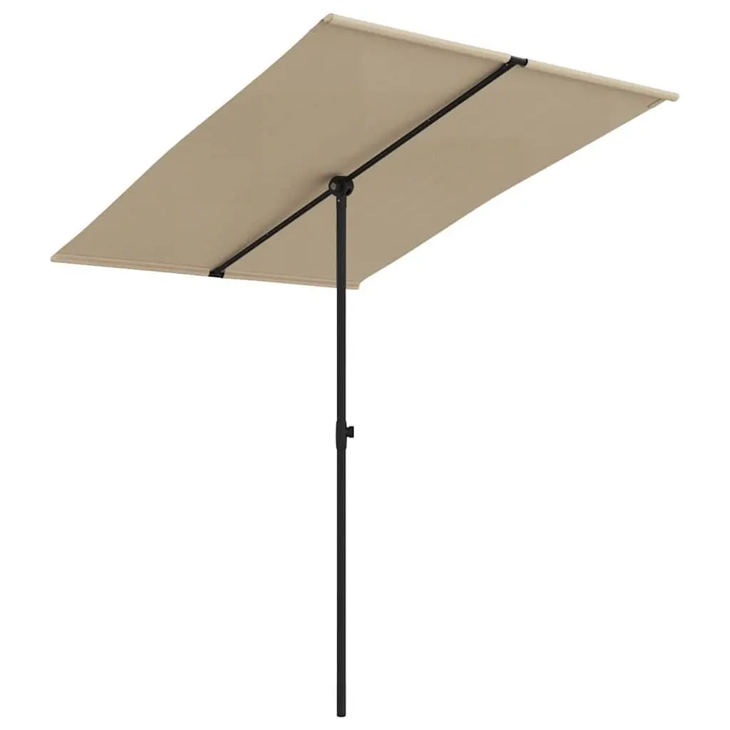 Garden Parasol UV Protective Polyester 2x1.5m Taupe Flat Top Adjustable Aluminium Pole