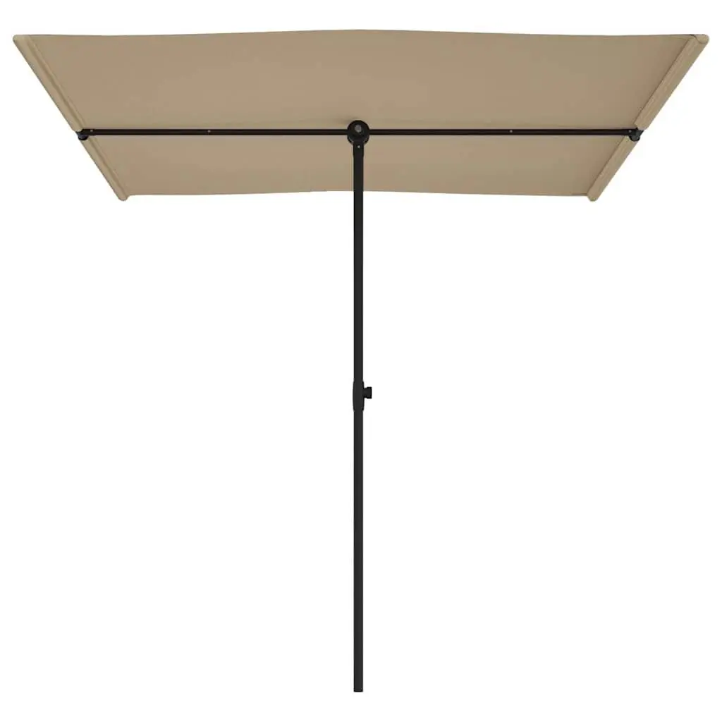 Garden Parasol UV Protective Polyester 2x1.5m Taupe Flat Top Adjustable Aluminium Pole