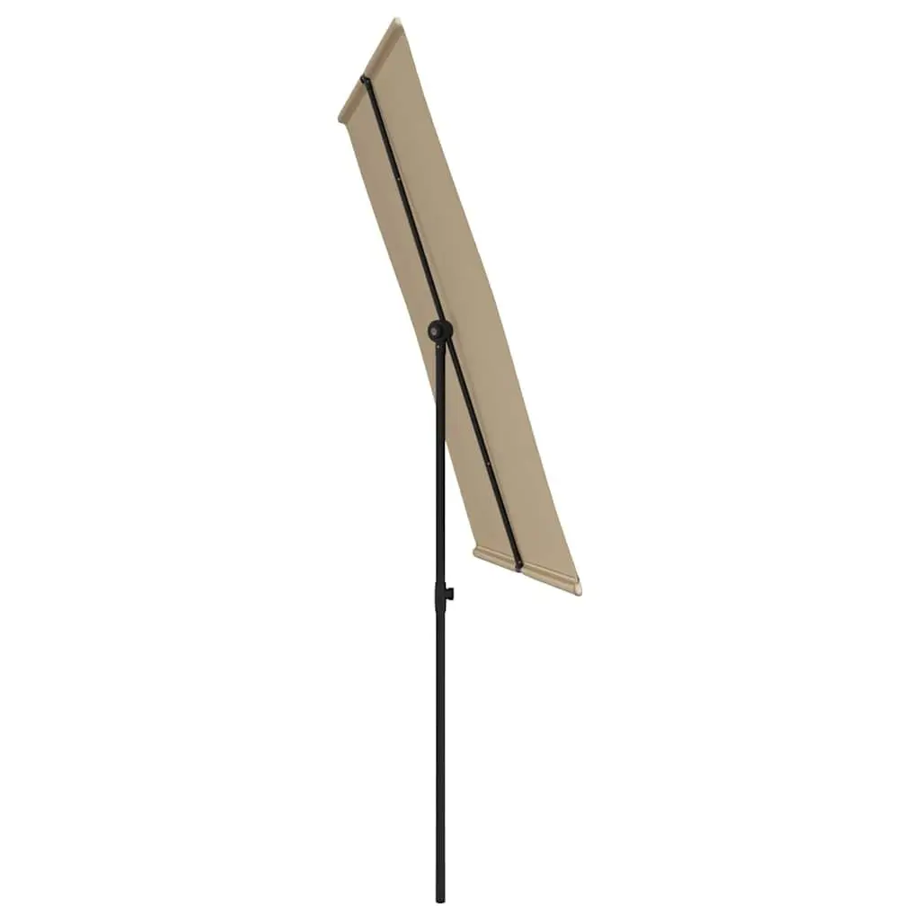 Garden Parasol UV Protective Polyester 2x1.5m Taupe Flat Top Adjustable Aluminium Pole