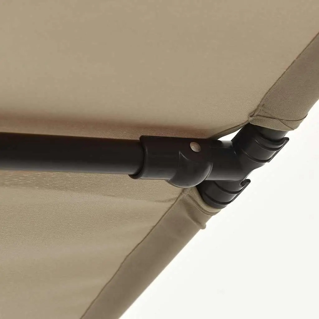 Garden Parasol UV Protective Polyester 2x1.5m Taupe Flat Top Adjustable Aluminium Pole