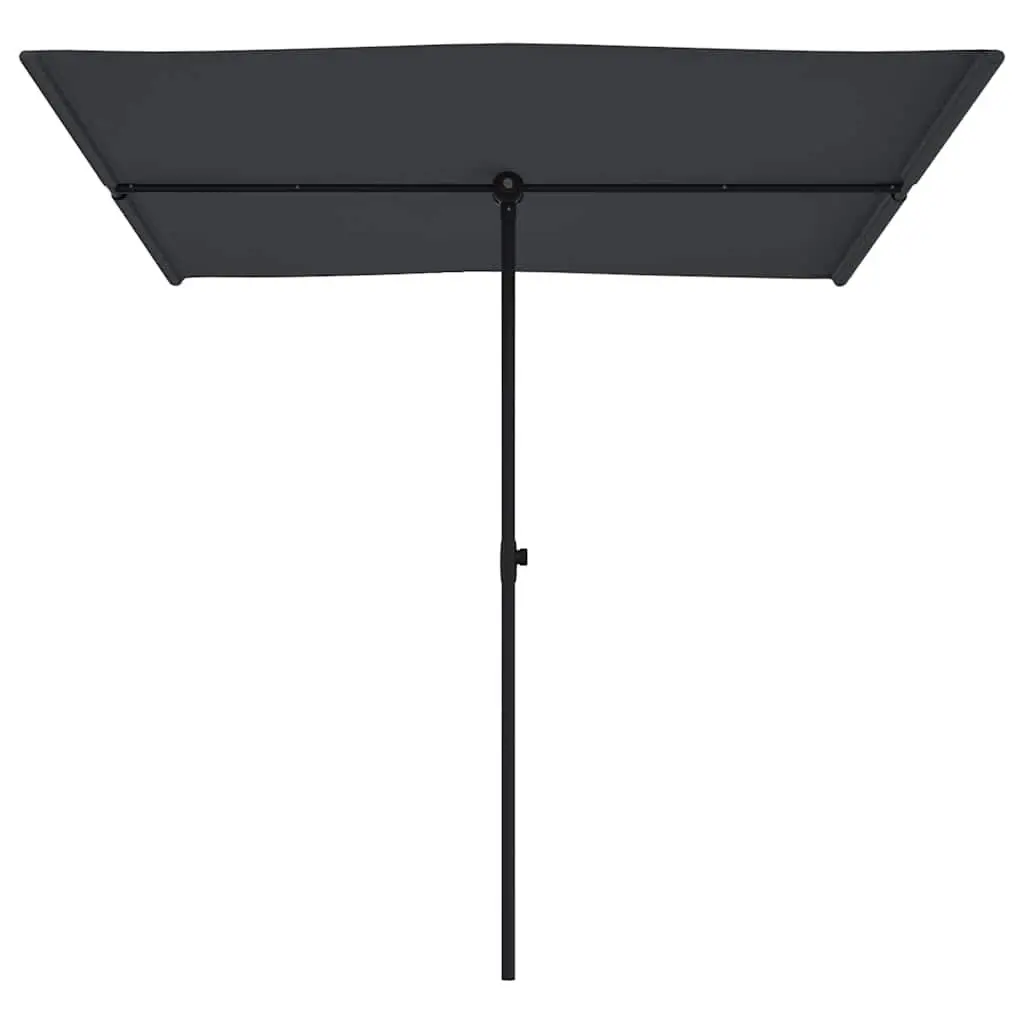 Garden Parasol Polyester 2x1.5m Black Shade Canopy Rotatable