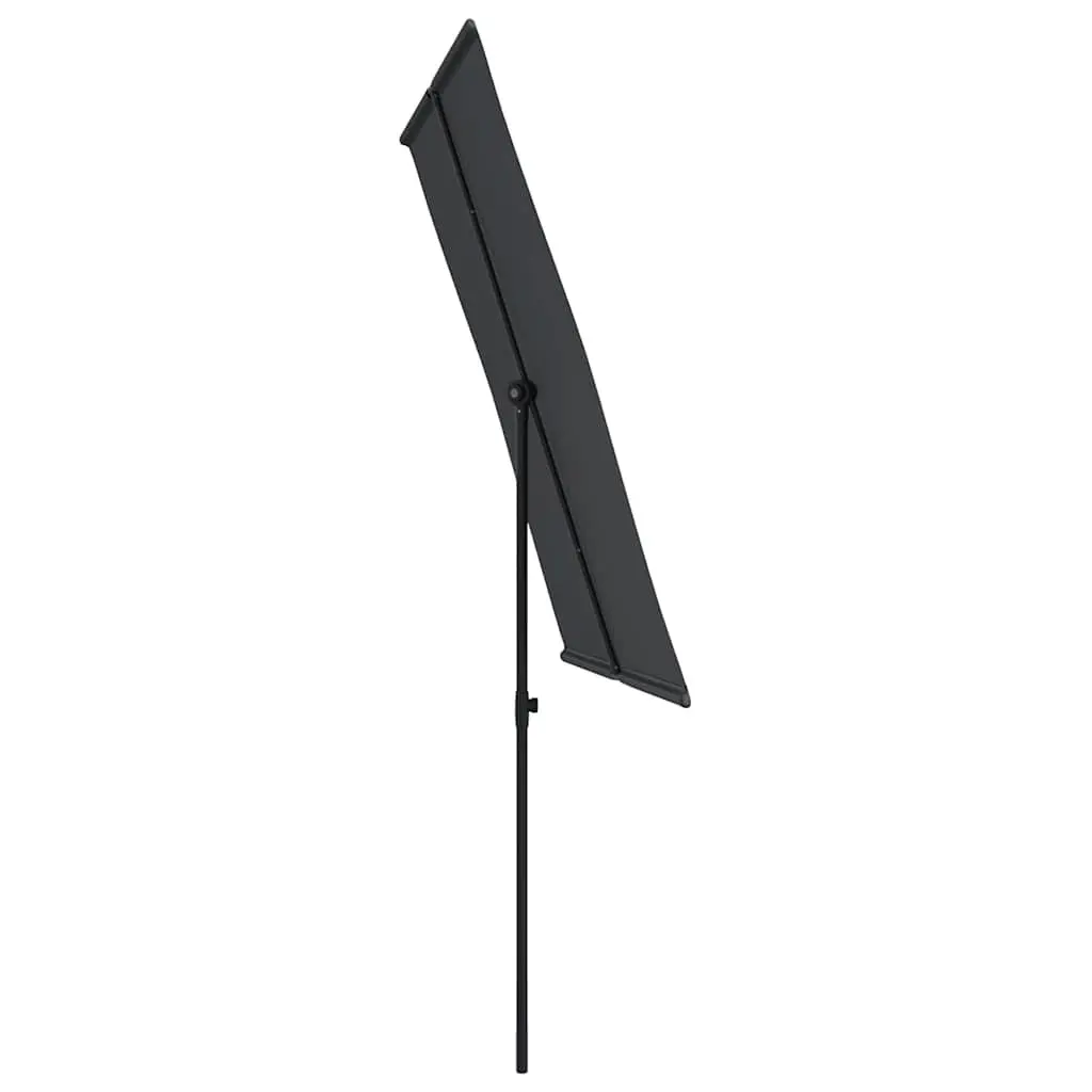 Garden Parasol Polyester 2x1.5m Black Shade Canopy Rotatable