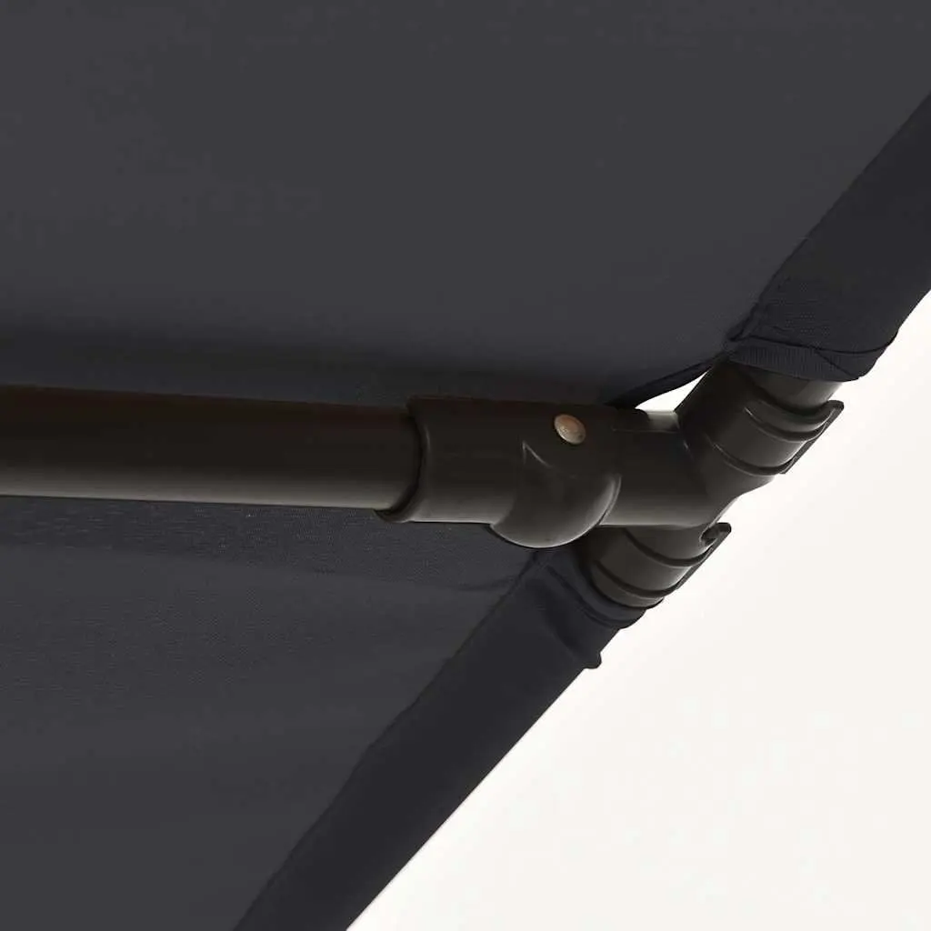 Garden Parasol Polyester 2x1.5m Black Shade Canopy Rotatable