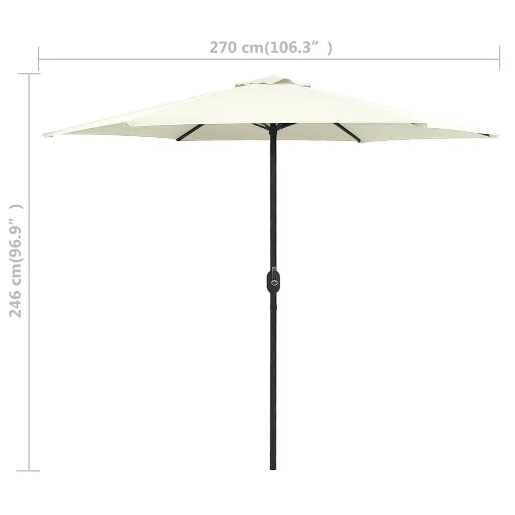 Garden Parasol UV Protective Polyester 270x246cm Aluminium White