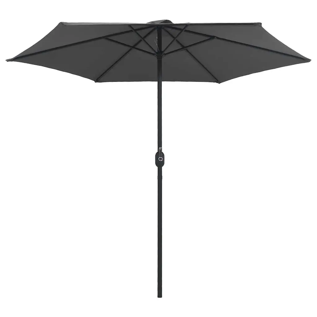 Garden Parasol UV Protective Polyester 270x246 cm Anthracite Crank Opening Aluminium Pole Steel Ribs