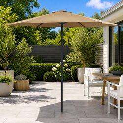 Garden Parasol Outdoor Umbrella 270x246cm Taupe Shade Patio Sun Protection