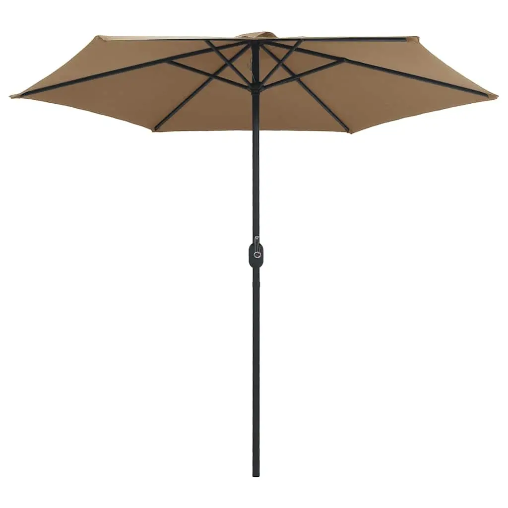Garden Parasol UV Protective Polyester 270x246cm Taupe Aluminium Pole Steel Ribs