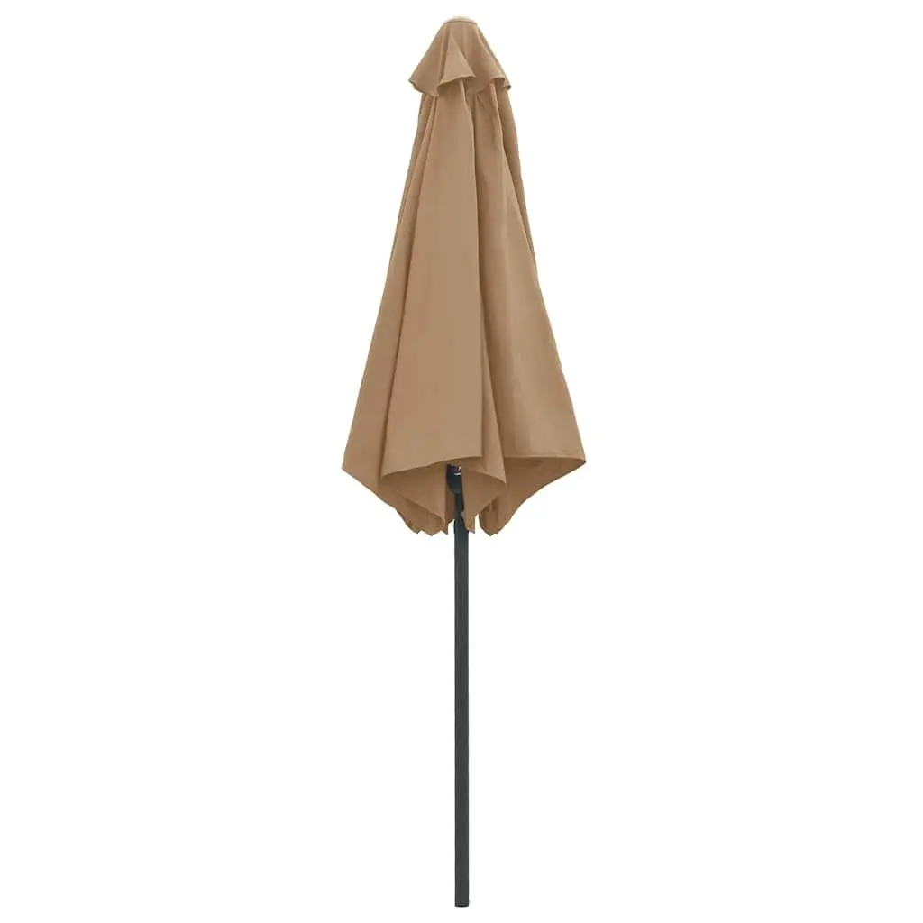 Garden Parasol UV Protective Polyester 270x246cm Taupe Aluminium Pole Steel Ribs