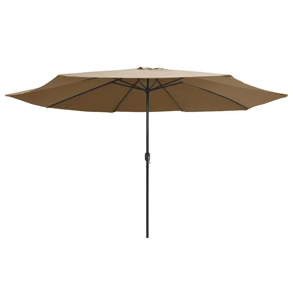 Garden Parasol UV Protective Polyester 390cm Metal Pole Crank Mechanism Taupe
