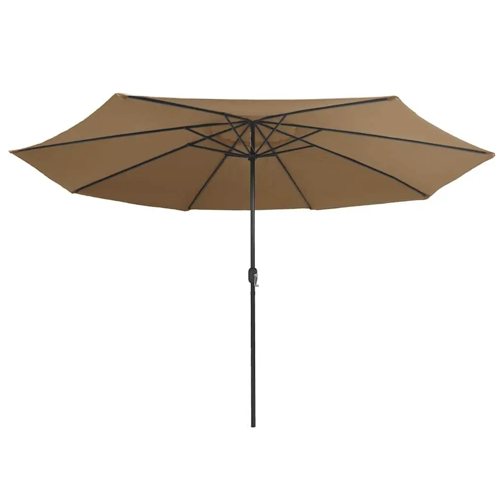Garden Parasol UV Protective Polyester 390cm Metal Pole Crank Mechanism Taupe