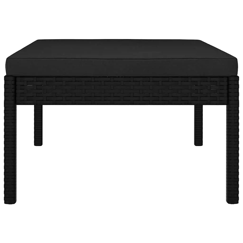 Outdoor Lounge Set PE Rattan 3 Piece Patio Sofa Black