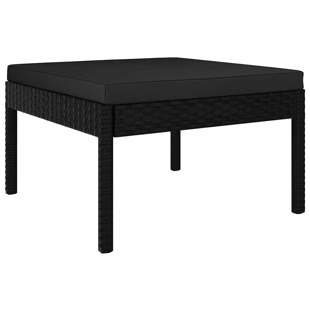 Outdoor Lounge Set PE Rattan 3 Piece Patio Sofa Black