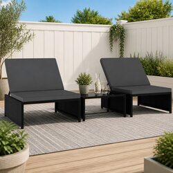 Reclining Outdoor Chairs with Coffee Table for Relaxation