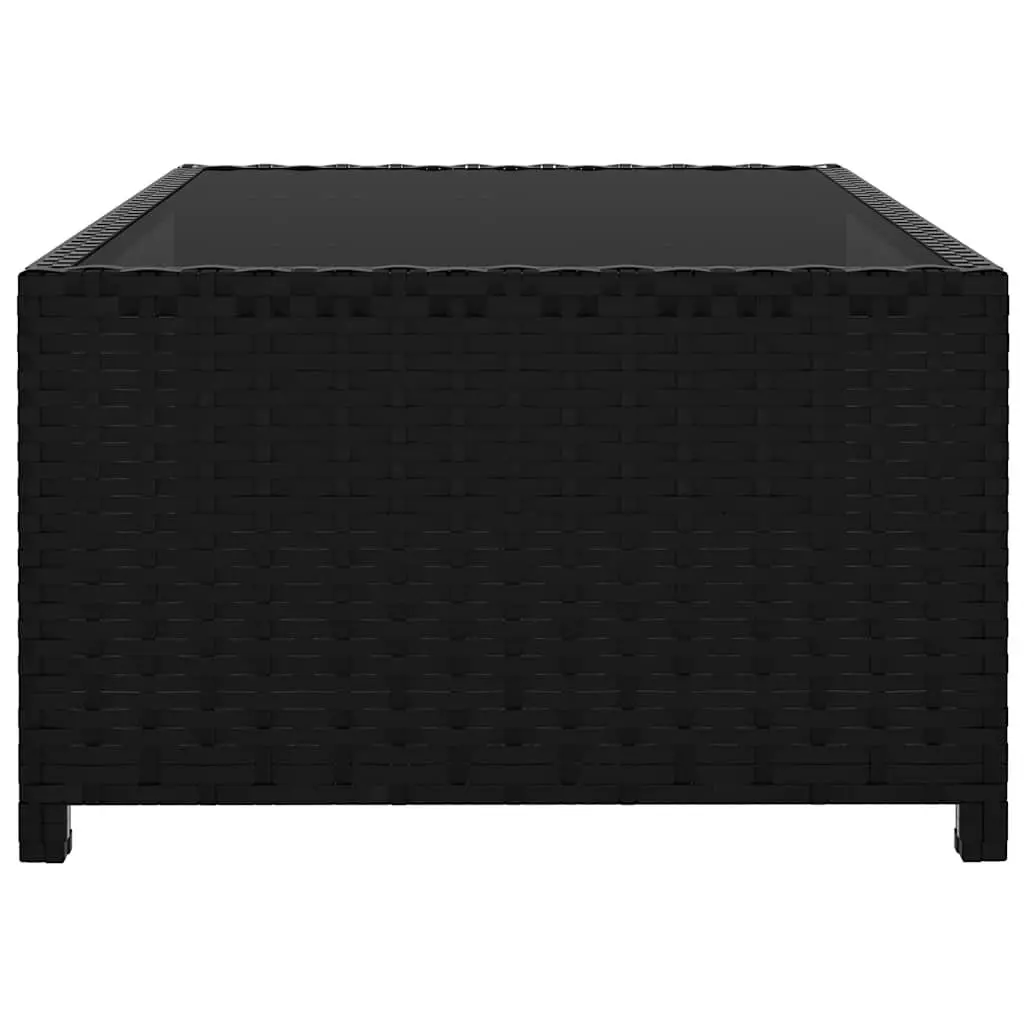 Reclining Garden Chairs Black Poly Rattan Outdoor Lounge Set 2 pcs with Table