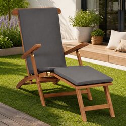 Versatile Grey Sun Lounger Deck Chair for Patio or Garden