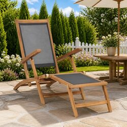 Ideal Deck Chair with Footrest for Garden Lounging