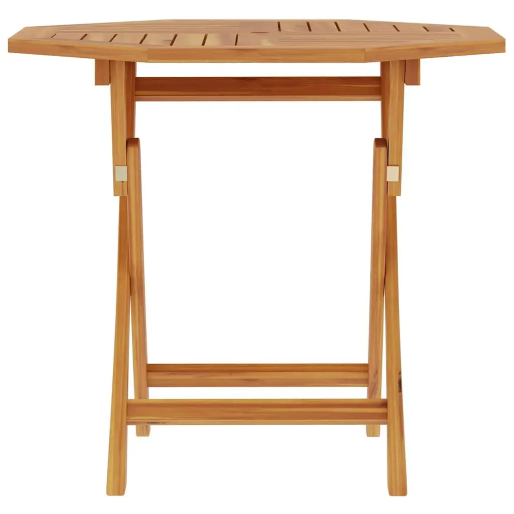 Folding Teak Wood Outdoor Dining Table 85x85x76cm Brown for Patio Garden Terrace