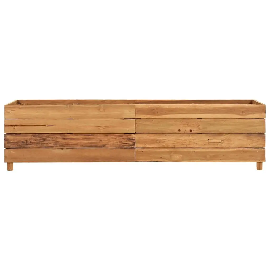 Raised Garden Bed Planter 150x40x38cm Recycled Teak Wood Steel Legs Pots Outdoor