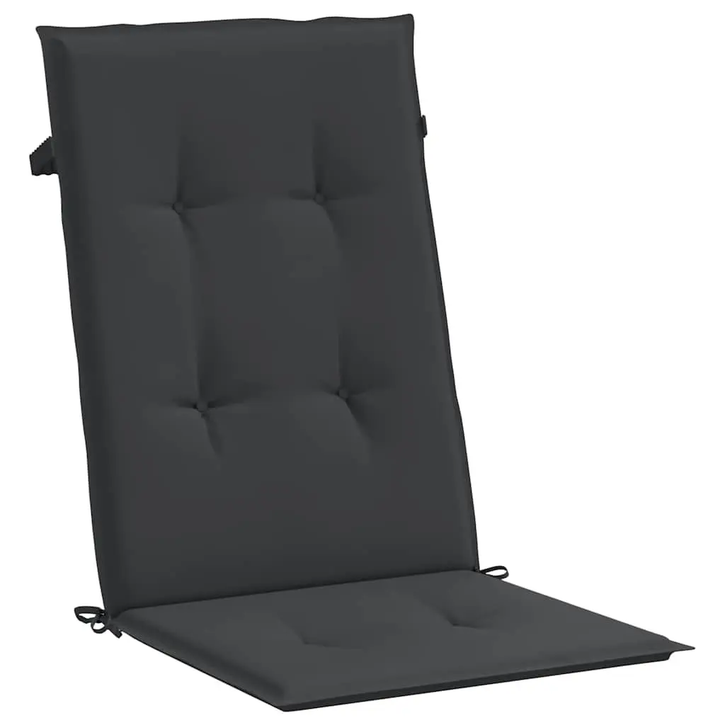 Highback Cushions 4 Piece Black Polyester 120x50x3 cm Foam Filling Outdoor Garden Patio Seat Pad