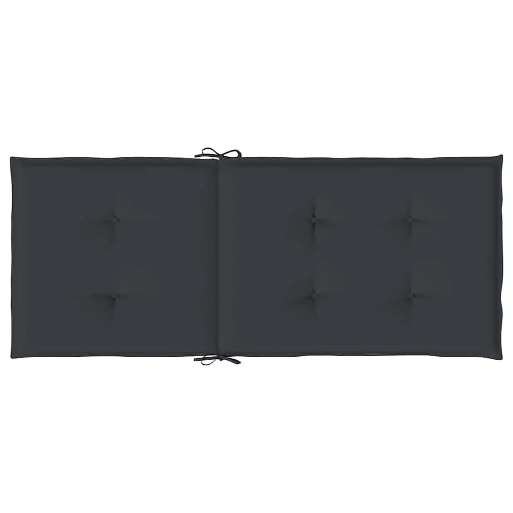 Highback Cushions 4 Piece Black Polyester 120x50x3 cm Foam Filling Outdoor Garden Patio Seat Pad
