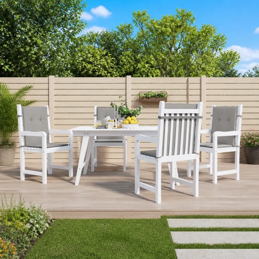 Lowback Chair Cushions Oxford Fabric 4 pcs Grey Outdoor Patio Seat Pad