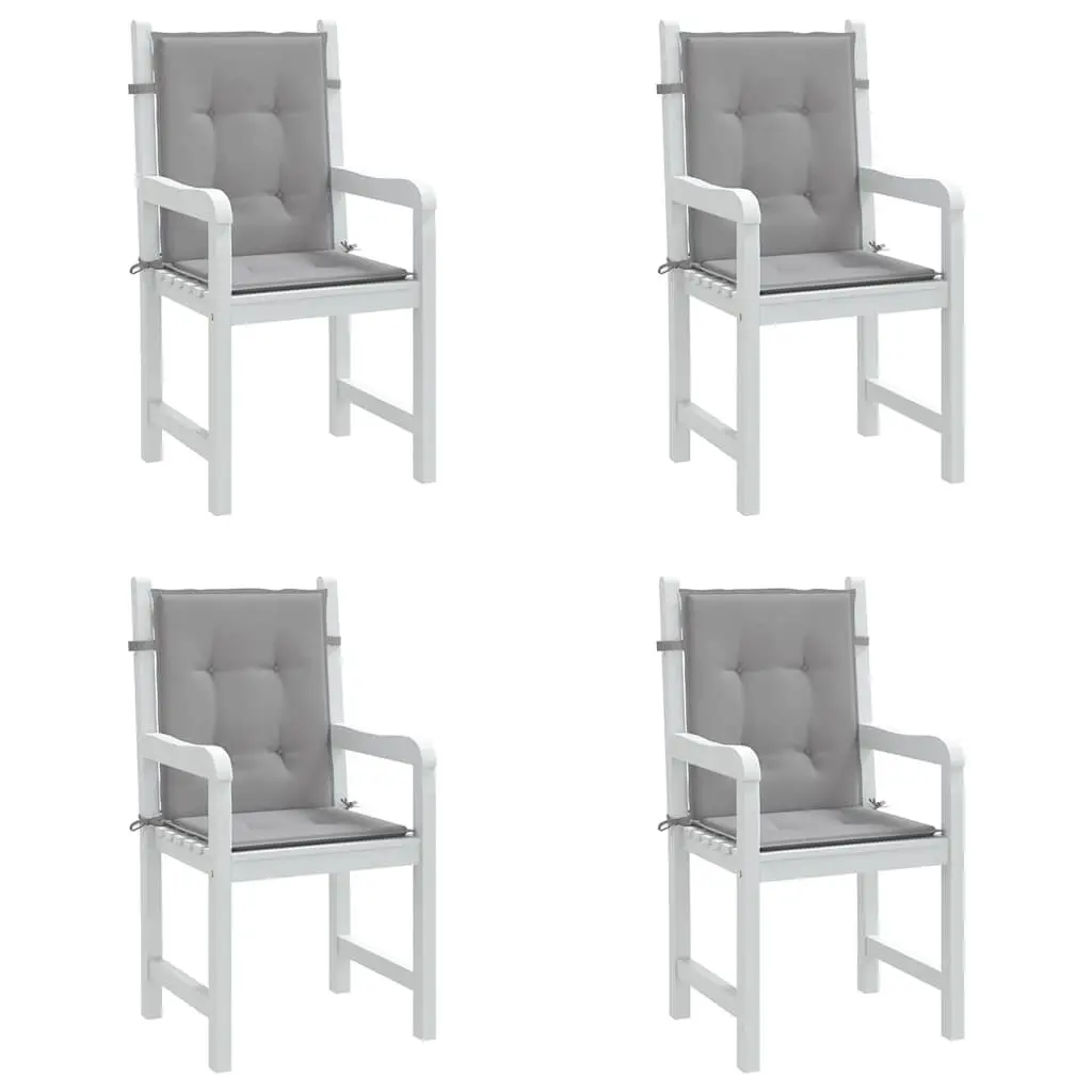 Lowback Chair Cushions Oxford Fabric 4 pcs Grey Outdoor Patio Seat Pad