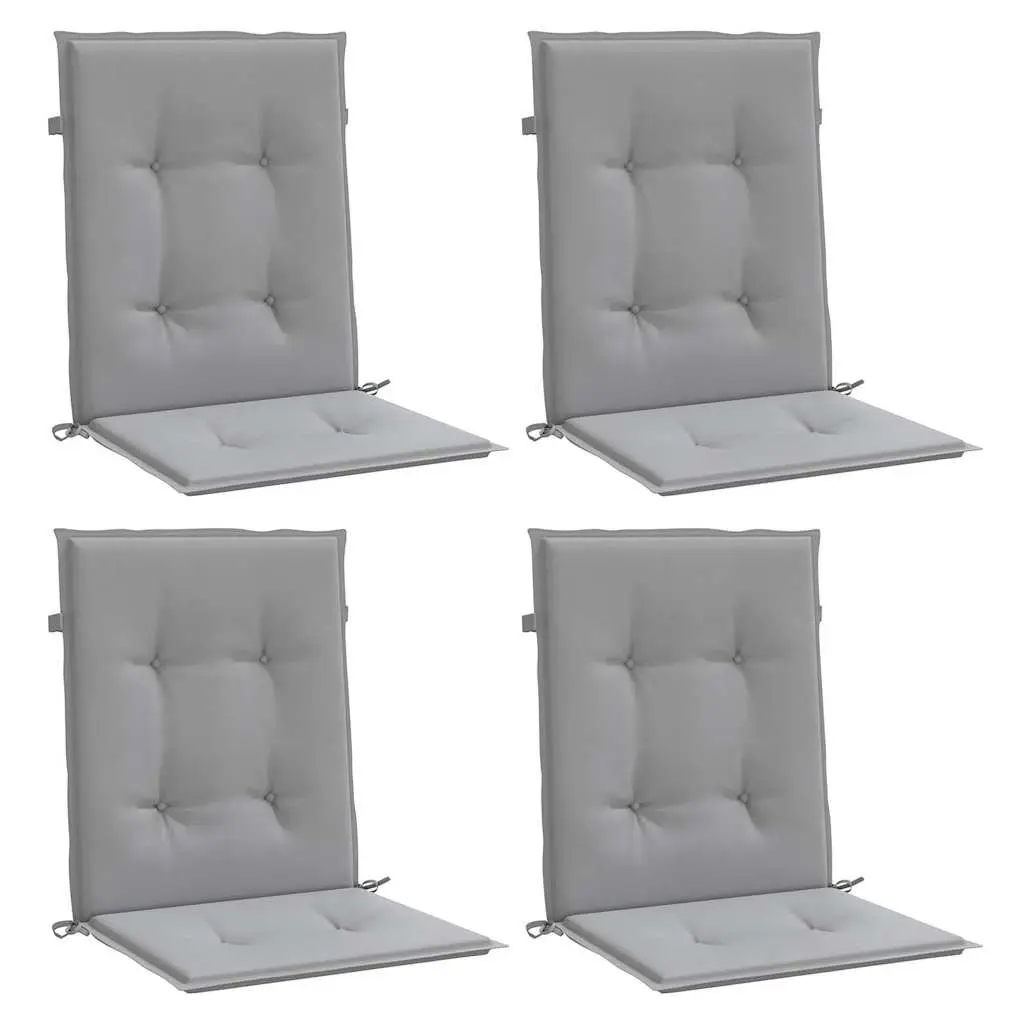 Lowback Chair Cushions Oxford Fabric 4 pcs Grey Outdoor Patio Seat Pad