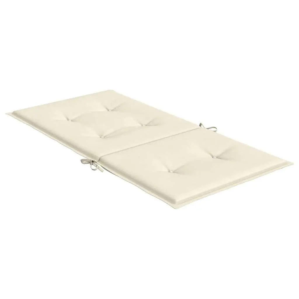 Lowback Chair Cushions Oxford Fabric 100 x 50 x 2 cm Cream 4 Piece Outdoor Patio Seat Pad Set
