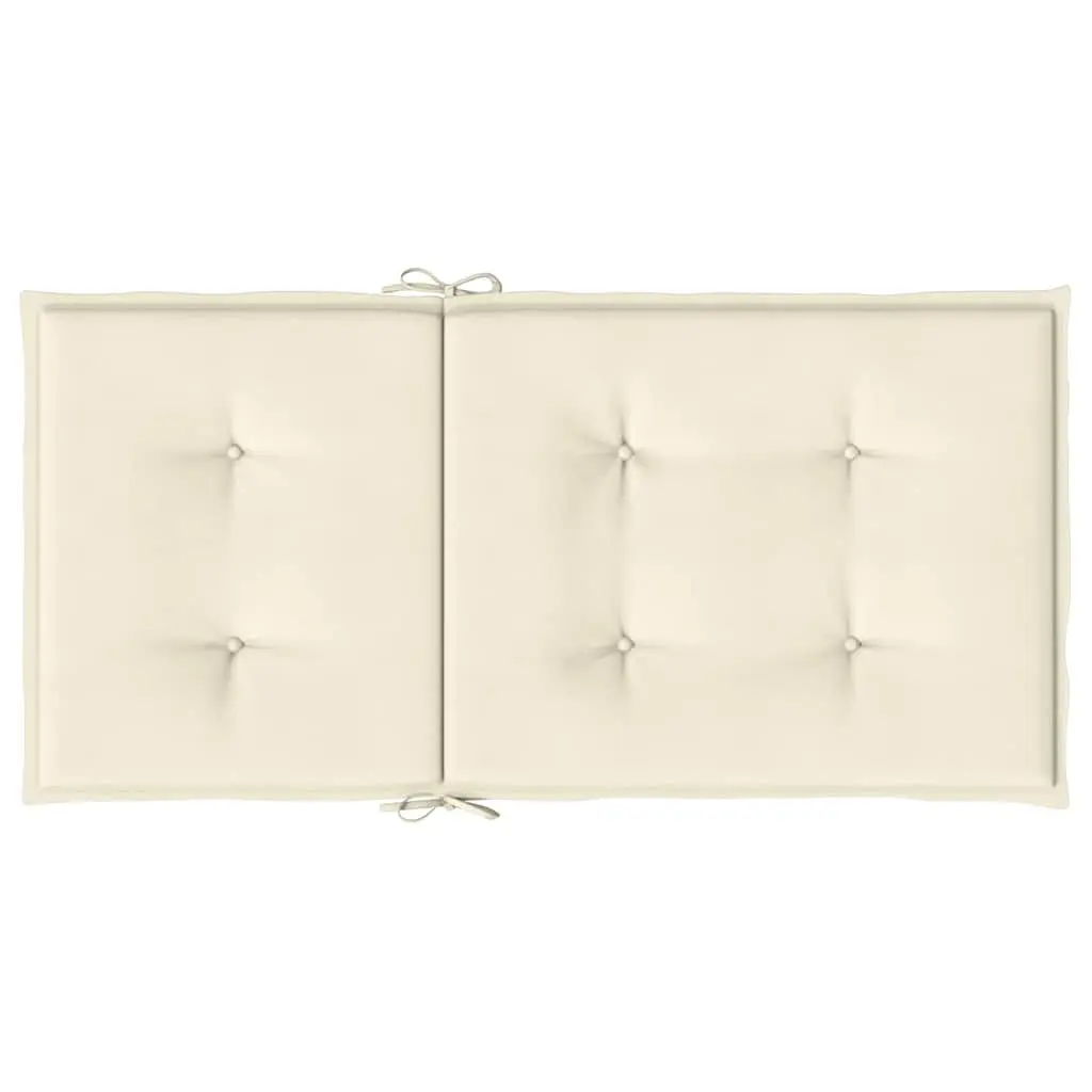 Lowback Chair Cushions Oxford Fabric 100 x 50 x 2 cm Cream 4 Piece Outdoor Patio Seat Pad Set